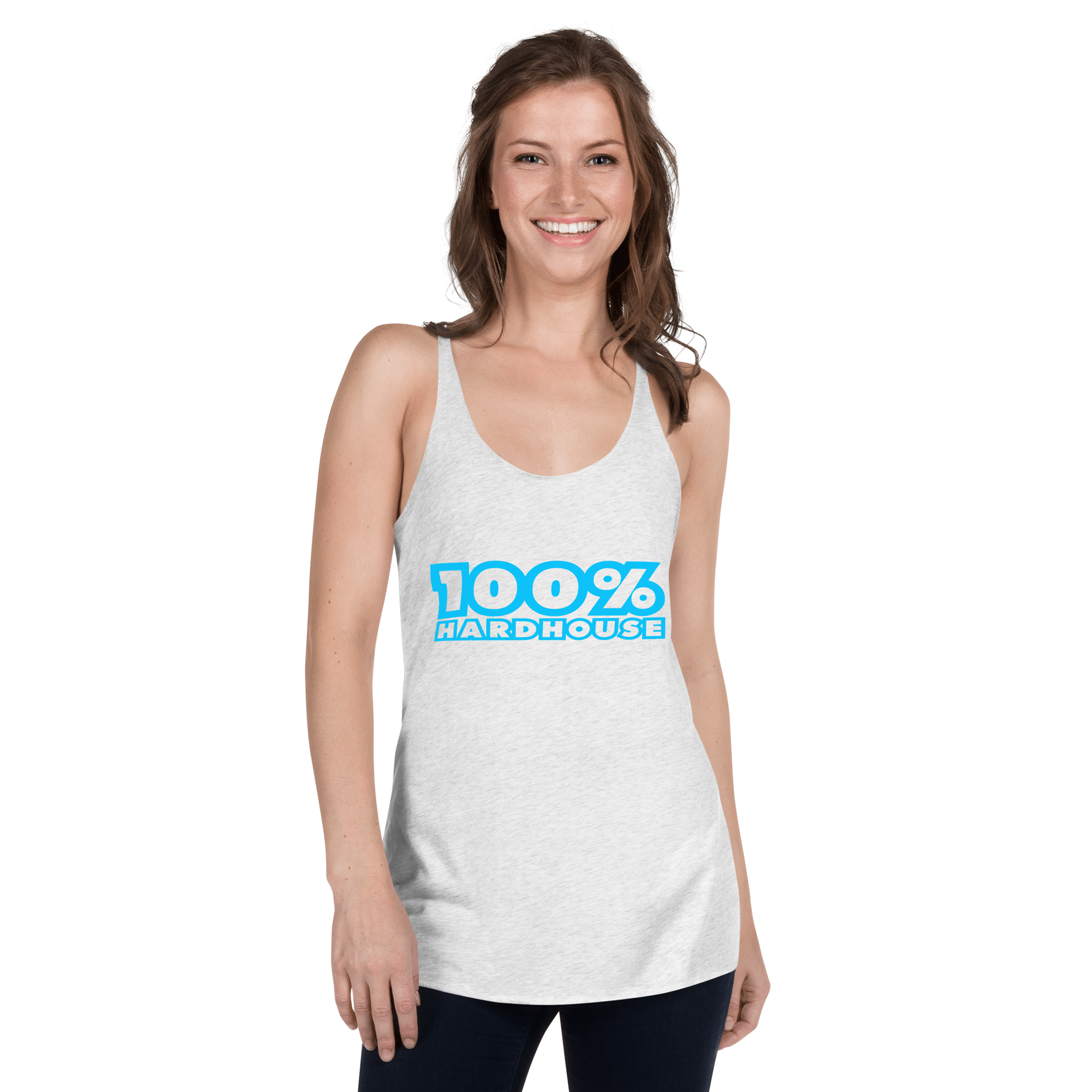 100% Hard House Women's Racerback Tank - White